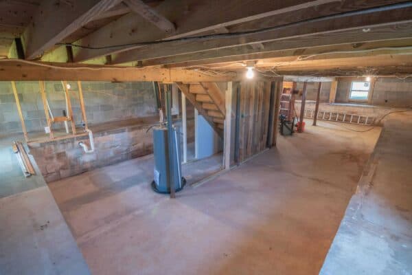 A basement with a sump pump in Summerville, SC