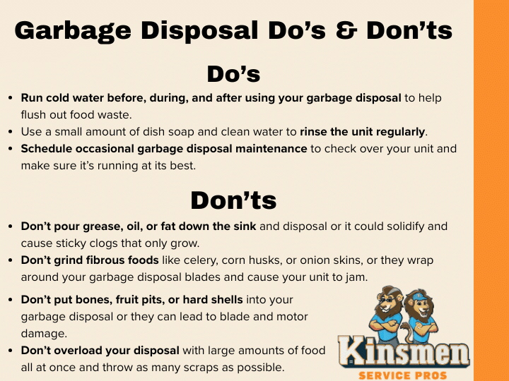 Garbage Disposal Do's and Don'ts Infographic